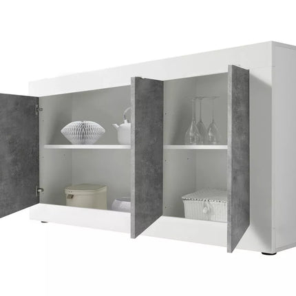 UNICORN Sideboard wall unit modern white black gray Width 160 cm Depth 43 cm Height 86 cm