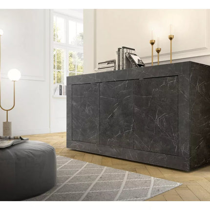 UNICORN Sideboard wall unit modern white black gray Width 160 cm Depth 43 cm Height 86 cm
