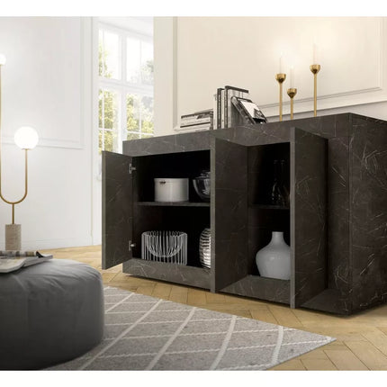 UNICORN Sideboard wall unit modern white black gray Width 160 cm Depth 43 cm Height 86 cm