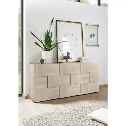 UNICORN Sideboard wall unit modern high-gloss white anthracite concrete gray ossido black oak light brown Width 181 cm Depth 42 cm Height 84 cm