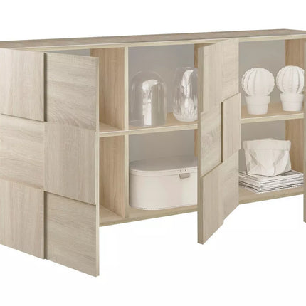 UNICORN Sideboard wall unit modern high-gloss white anthracite concrete gray ossido black oak light brown Width 181 cm Depth 42 cm Height 84 cm