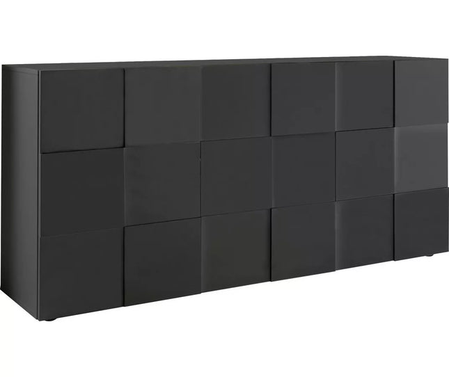 UNICORN Sideboard wall unit modern high-gloss white anthracite concrete gray ossido black oak light brown Width 181 cm Depth 42 cm Height 84 cm