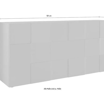 UNICORN Sideboard wall unit modern high-gloss white anthracite concrete gray ossido black oak light brown Width 181 cm Depth 42 cm Height 84 cm