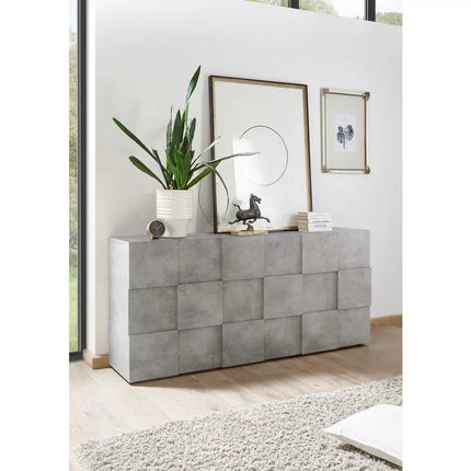 UNICORN Sideboard wall unit modern high-gloss white anthracite concrete gray ossido black oak light brown Width 181 cm Depth 42 cm Height 84 cm