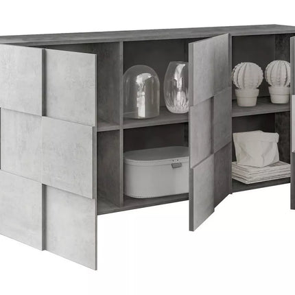 UNICORN Sideboard wall unit modern high-gloss white anthracite concrete gray ossido black oak light brown Width 181 cm Depth 42 cm Height 84 cm