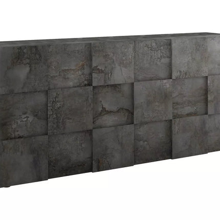 UNICORN Sideboard wall unit modern high-gloss white anthracite concrete gray ossido black oak light brown Width 181 cm Depth 42 cm Height 84 cm