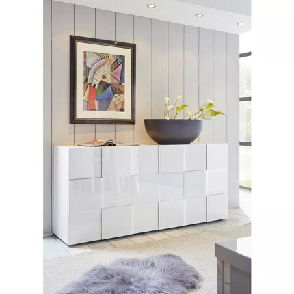 UNICORN Sideboard wall unit modern high-gloss white anthracite concrete gray ossido black oak light brown Width 181 cm Depth 42 cm Height 84 cm