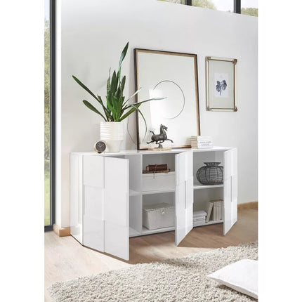UNICORN Sideboard wall unit modern high-gloss white anthracite concrete gray ossido black oak light brown Width 181 cm Depth 42 cm Height 84 cm