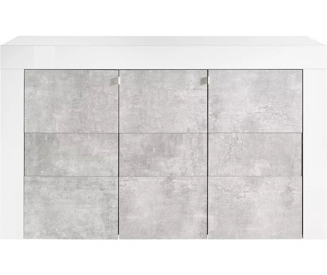 UNICORN TV furniture wall unit modern high-gloss white gray Width 138 cm
