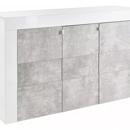 UNICORN TV furniture wall unit modern high-gloss white gray Width 138 cm