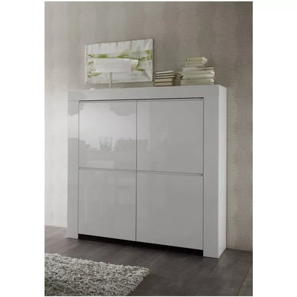UNICORN Sideboard wall unit modern high-gloss white Width 140 cm Length 120 cm Depth 50 cm