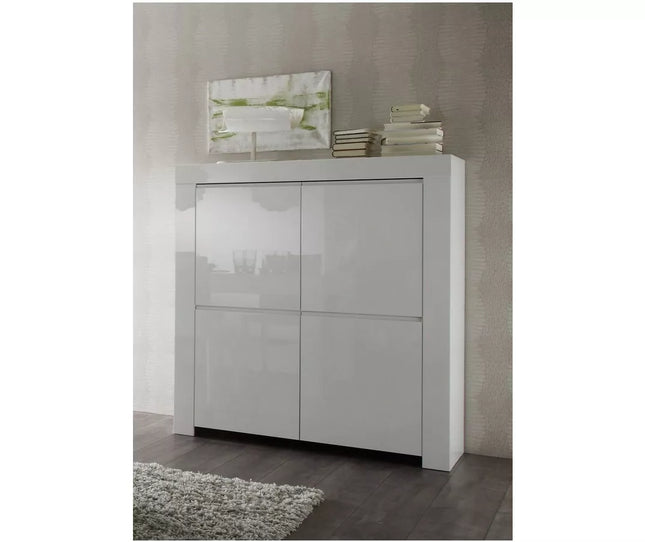 UNICORN Sideboard wall unit modern high-gloss white Width 140 cm Length 120 cm Depth 50 cm