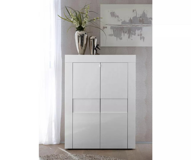 UNICORN Sideboard wall unit modern high-gloss white gray Width 92 cm
