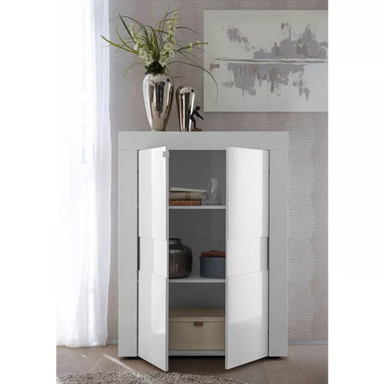 UNICORN Sideboard wall unit modern high-gloss white gray Width 92 cm