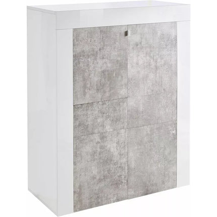 UNICORN Sideboard wall unit modern high-gloss white gray Width 92 cm