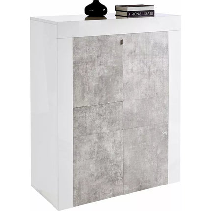 UNICORN Sideboard wall unit modern high-gloss white gray Width 92 cm