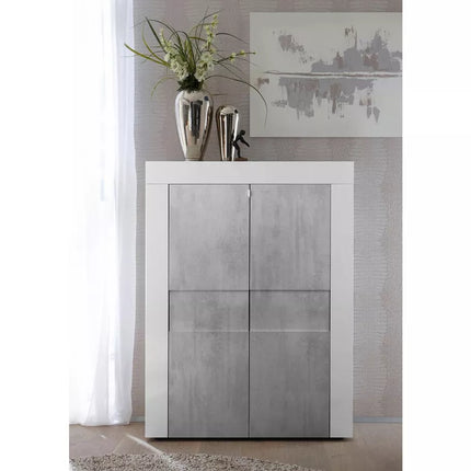 UNICORN Sideboard wall unit modern high-gloss white gray Width 92 cm