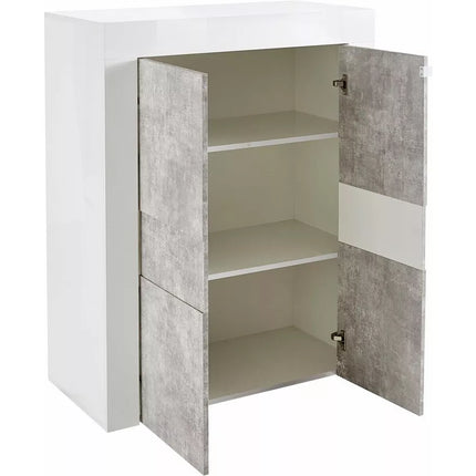 UNICORN Sideboard wall unit modern high-gloss white gray Width 92 cm