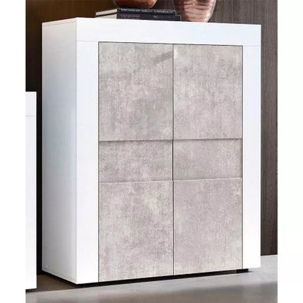 UNICORN Sideboard wall unit modern high-gloss white gray Width 92 cm