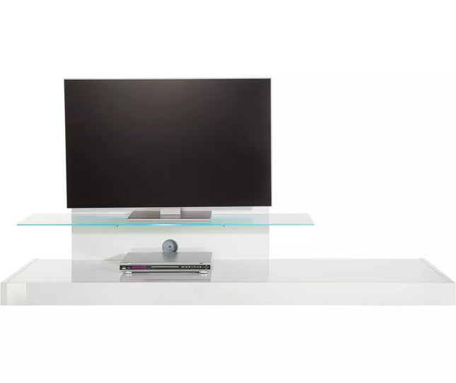 UNICORN TV furniture wall unit with glass high-gloss white 200 cm