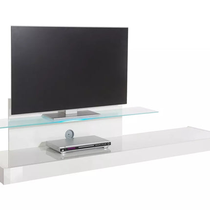 UNICORN TV furniture wall unit with glass high-gloss white 200 cm
