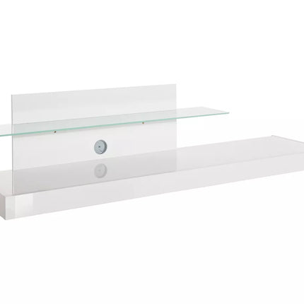UNICORN TV furniture wall unit with glass high-gloss white 200 cm