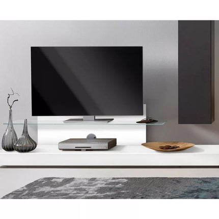UNICORN TV furniture wall unit with glass high-gloss white 200 cm