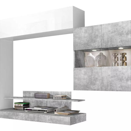UNICORN TV stand wall unit modern gray (set of 4)