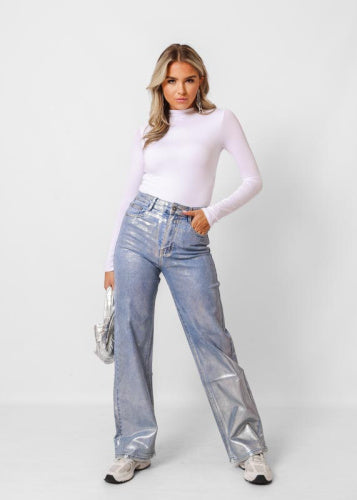 UNICORN Women's trousers metallic blue xs s m l xl