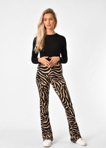 UNICORN Women's trousers zebra print brown black s m l