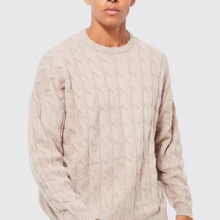 UNICORN Men's ribbed sweater beige xs s m l xl