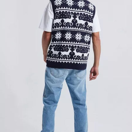 UNICORN Men's sweater vest Christmas pattern s m l xl xxl