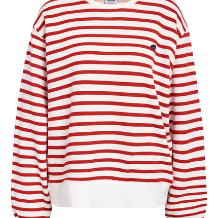 Elba stripe sweater racing red white