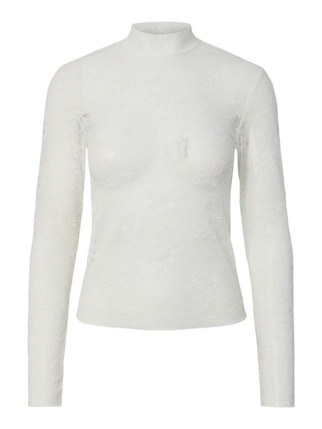 UNICORN Women's White Lace Mesh Top with Mock Neck xs s m l xl