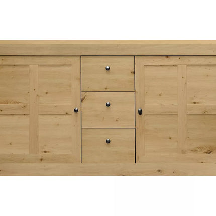UNICORN Dresser wall unit country white matt anthracite light brown Width 167 cm Depth 44 cm Height 86 cm