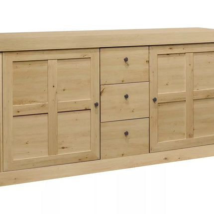 UNICORN Dresser wall unit country white matt anthracite light brown Width 167 cm Depth 44 cm Height 86 cm