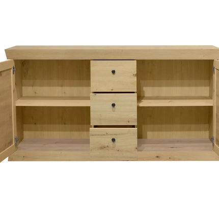 UNICORN Dresser wall unit country white matt anthracite light brown Width 167 cm Depth 44 cm Height 86 cm