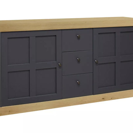 UNICORN Dresser wall unit country white matt anthracite light brown Width 167 cm Depth 44 cm Height 86 cm