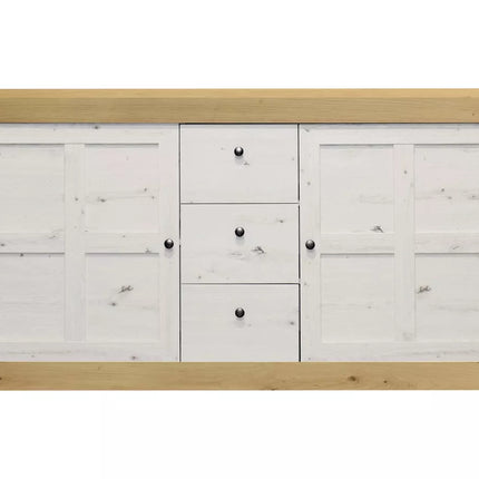 UNICORN Dresser wall unit country white matt anthracite light brown Width 167 cm Depth 44 cm Height 86 cm