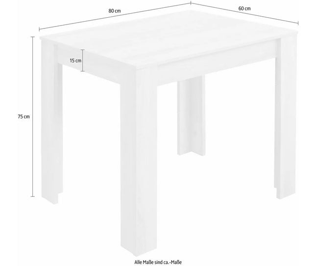 UNICORN Dining table oak light brown Width 80 cm Depth 60 cm Height 75 cm