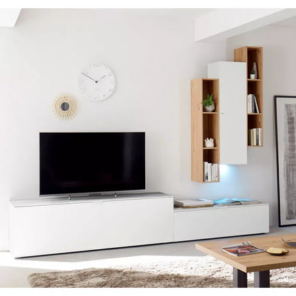 UNICORN TV furniture wall unit modern black white brown Width 118 cm Depth 42 cm Height 35 cm