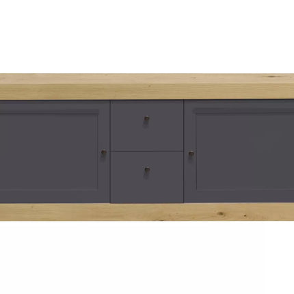 UNICORN TV furniture wall unit country style matt anthracite light brown Width 167 cm Depth 44 cm Height 62 cm