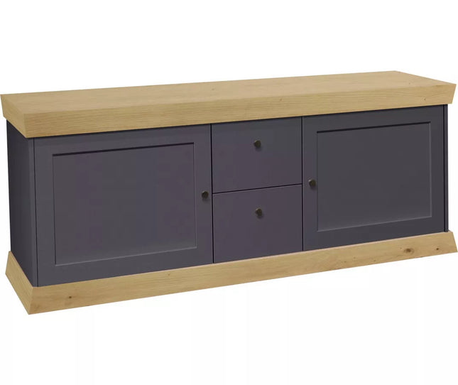 UNICORN TV furniture wall unit country style matt anthracite light brown Width 167 cm Depth 44 cm Height 62 cm