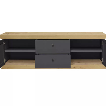 UNICORN TV furniture wall unit country style matt light gray white light brown dark gray Width 193 cm Depth 44 cm Height 62 cm
