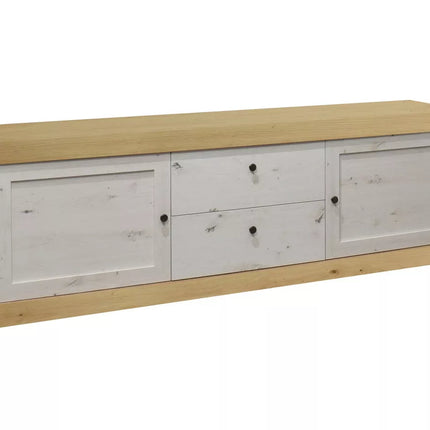 UNICORN TV furniture wall unit country style matt light gray white light brown dark gray Width 193 cm Depth 44 cm Height 62 cm