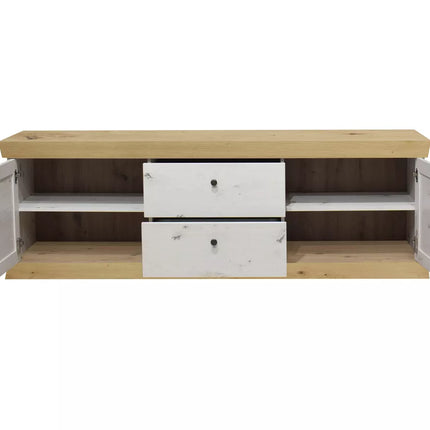 UNICORN TV furniture wall unit country style matt light gray white light brown dark gray Width 193 cm Depth 44 cm Height 62 cm
