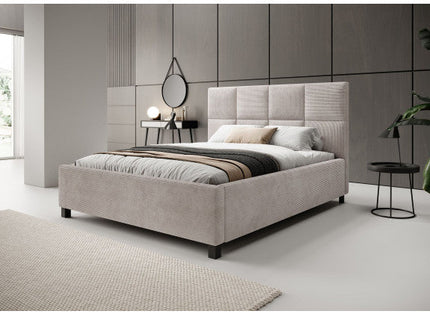 UNICORN Double Bed Soline - Beige ribbed - 160x200 cm
