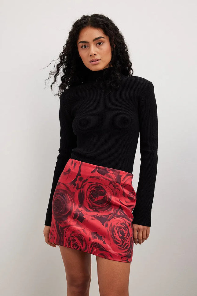 UNICORN Women's skirt rose pattern red xxs xs s m l xl xxl xxxl