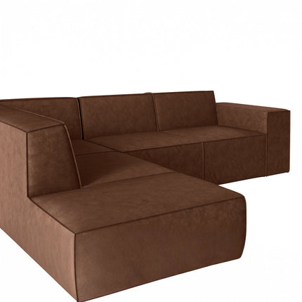 UNICORN Corner sofa 4-seater with chaise longue Faux leather gray beige brown black Width 261 cm Height 80 cm Depth 216 cm