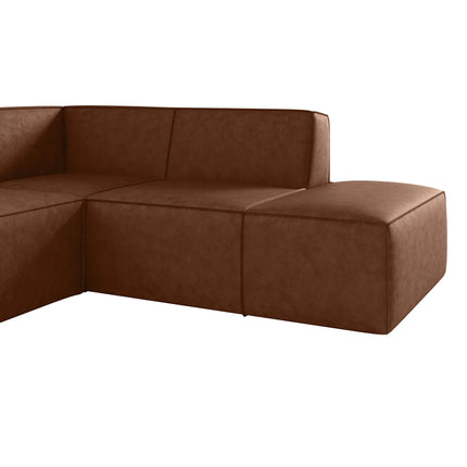 UNICORN Corner sofa 4-seater with chaise longue Faux leather beige brown gray black Width 261 cm Height 80 cm Depth 216 cm Seat height 45 cm Seat depth 60 cm
